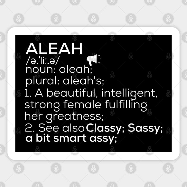 Aleah Name Aleah Definition Aleah Female Name Aleah Meaning Sticker by TeeLogic